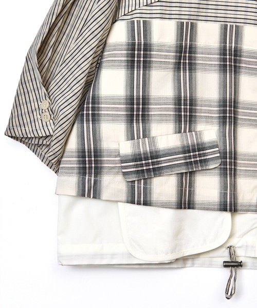 AULA AILA(アウラアイラ)の「【セットアップ着用可】チェックコンビネーションショートシャツ(シャツ/ブラウス・レディース・オフホワイト/ブラック/ライトブルー・0)」の12枚目の写真