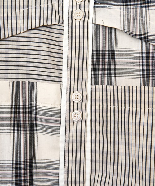 AULA AILA(アウラアイラ)の「【セットアップ着用可】チェックコンビネーションショートシャツ(シャツ/ブラウス・レディース・オフホワイト/ブラック/ライトブルー・0)」の13枚目の写真