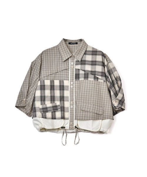 AULA AILA(アウラアイラ)の「【セットアップ着用可】チェックコンビネーションショートシャツ(シャツ/ブラウス・レディース・オフホワイト/ブラック/ライトブルー・0)」の17枚目の写真