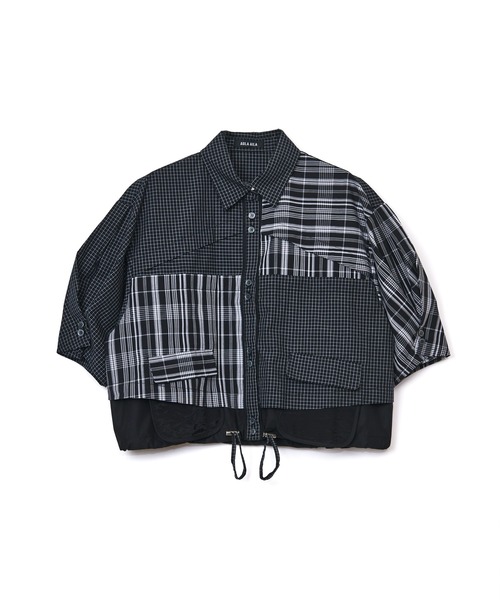 AULA AILA(アウラアイラ)の「【セットアップ着用可】チェックコンビネーションショートシャツ(シャツ/ブラウス・レディース・オフホワイト/ブラック/ライトブルー・0)」の20枚目の写真