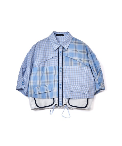 AULA AILA(アウラアイラ)の「【セットアップ着用可】チェックコンビネーションショートシャツ(シャツ/ブラウス・レディース・オフホワイト/ブラック/ライトブルー・0)」の18枚目の写真