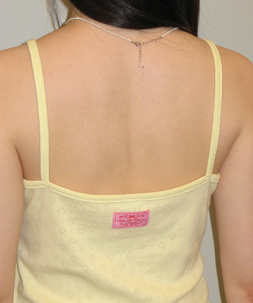 RONRON(ロンロン)の「HEART BUTTON GOLGI SLEEVELESS EYELET YELLOW(Tシャツ/カットソー・レディース・その他・FREE)」の3枚目の写真