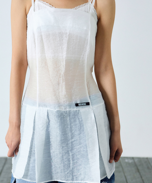 NICK&NICOLE(ニックアンドニコール)の「SHEER LAYERED STRAP DRESS_WHITE(ワンピース・レディース・その他・FREE)」の2枚目の写真