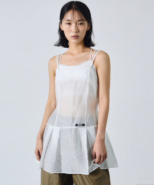 NICK&NICOLE(ニックアンドニコール)の「SHEER LAYERED STRAP DRESS_WHITE(ワンピース・レディース・その他・FREE)」の4枚目の写真