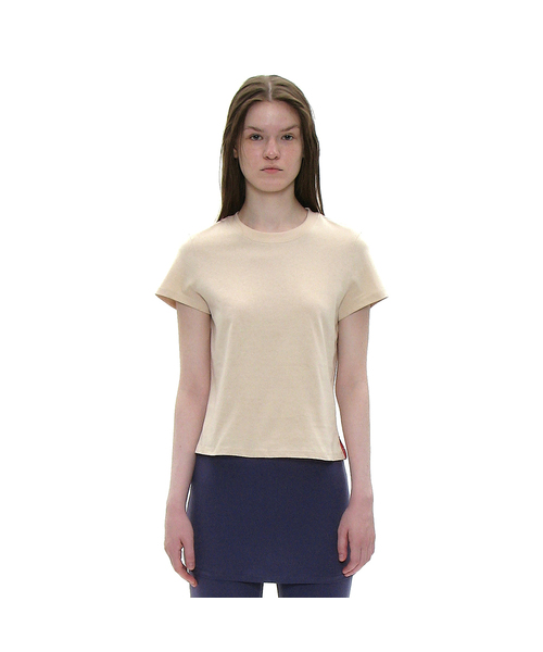 PARTIMENTO WOMEN(パルティメントウィメン)の「PWC レギュラーフィット エブリデイTシャツ_6カラー(Tシャツ/カットソー・レディース・ライトグレー/チャコール/バーガンディー/ベージュ/ブラウン/ブラック・SMALL/MEDIUM/LARGE)」の1枚目の写真
