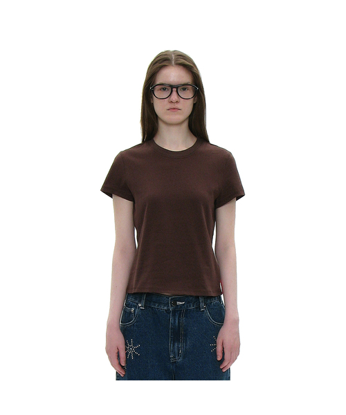 PARTIMENTO WOMEN(パルティメントウィメン)の「PWC レギュラーフィット エブリデイTシャツ_6カラー(Tシャツ/カットソー・レディース・ライトグレー/チャコール/バーガンディー/ベージュ/ブラウン/ブラック・SMALL/MEDIUM/LARGE)」の5枚目の写真