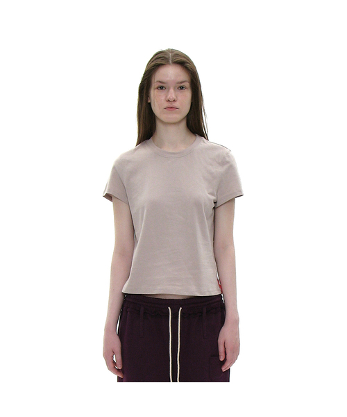 PARTIMENTO WOMEN(パルティメントウィメン)の「PWC レギュラーフィット エブリデイTシャツ_6カラー(Tシャツ/カットソー・レディース・ライトグレー/チャコール/バーガンディー/ベージュ/ブラウン/ブラック・SMALL/MEDIUM/LARGE)」の3枚目の写真