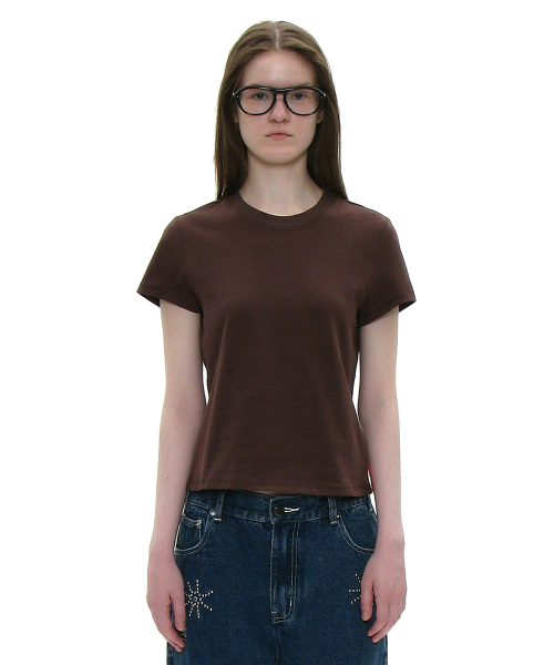PARTIMENTO WOMEN(パルティメントウィメン)の「PWC レギュラーフィット エブリデイTシャツ_6カラー(Tシャツ/カットソー・レディース・ライトグレー/チャコール/バーガンディー/ベージュ/ブラウン/ブラック・SMALL/MEDIUM/LARGE)」の9枚目の写真