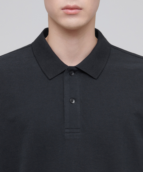 MUSINSA STANDARD(ムシンサスタンダード)の「ベーシックピケポロシャツ【ダークグレー】(ポロシャツ・メンズ・その他・SMALL/MEDIUM/LARGE/X-LARGE/XX-LARGE/XXX-LARGE)」の3枚目の写真