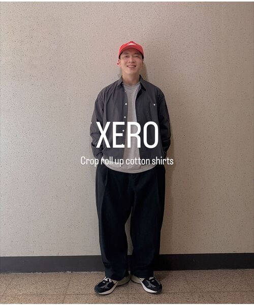 XERO（ゼロ）の「クロップロールアップコットンシャツ[チャコール]（シャツ/ブラウス・レディース・その他・MEDIUM/LARGE）」の3枚目の写真