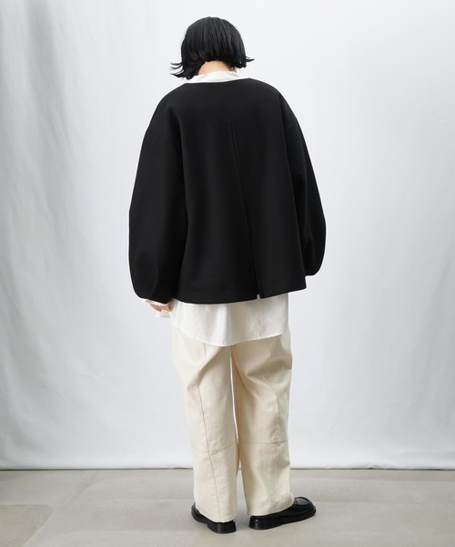 LUCA/LADY LUCK LUCA（ルカ/レディラックルカ）の「LC/LLL 袖タックVネックコート（ノーカラーコート・レディース・ブラック/ライトグレー/ブラウン・FREE）」の8枚目の写真