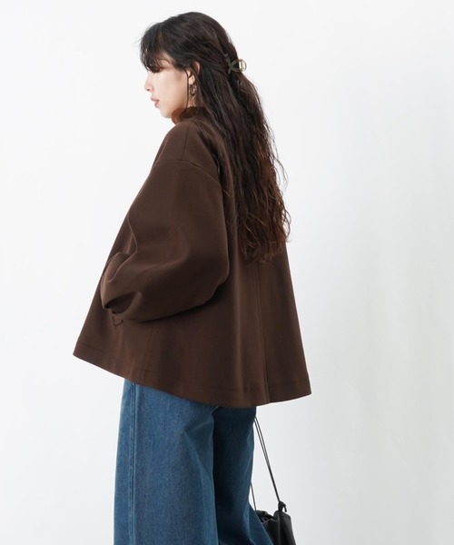 LUCA/LADY LUCK LUCA（ルカ/レディラックルカ）の「LC/LLL 袖タックVネックコート（ノーカラーコート・レディース・ブラック/ライトグレー/ブラウン・FREE）」の12枚目の写真