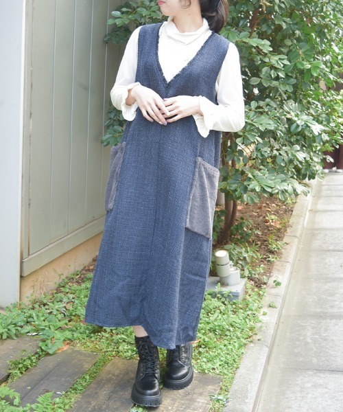 axes femme(アクシーズファム)の「ツイードジャンスカ(ワンピース・レディース・ネイビー/グレー・FREE)」の2枚目の写真