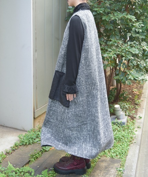 axes femme(アクシーズファム)の「ツイードジャンスカ(ワンピース・レディース・ネイビー/グレー・FREE)」の4枚目の写真