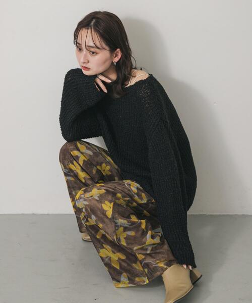 SENSE OF PLACE by URBAN RESEARCH(センスオブプレイスバイアーバンリサーチ)の「フラワープリントオーガンジーパンツ(その他パンツ・レディース・ブラック系その他/グリーン系その他・ONE)」の2枚目の写真