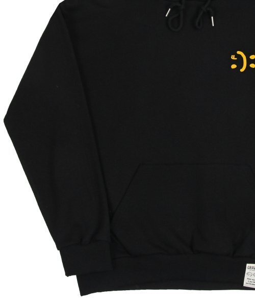 GRAVER（グレーバー）の「[ユニセックス]スモールダブルドローイングスマイルフードパーカー_ブラック（パーカー・レディース・ブラック・MEDIUM/LARGE/SMALL）」の5枚目の写真