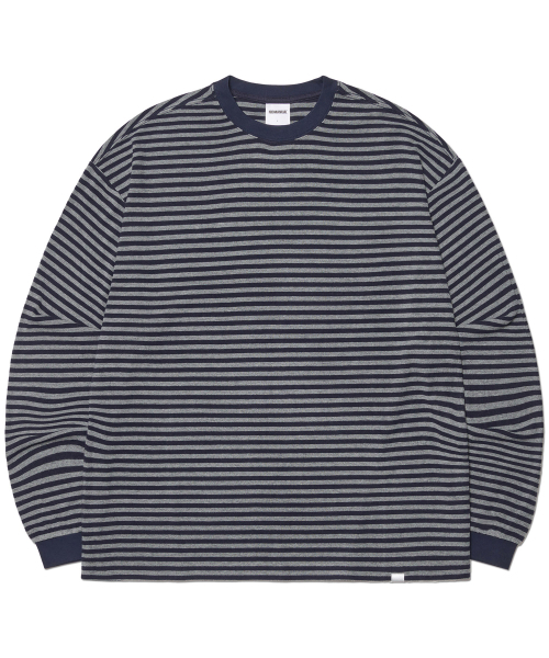 NOMANUAL(NOMANUAL)の「NM BORDER LONG SLEEVE TEE - DARK NAVY(Tシャツ/カットソー・レディース・その他・X-LARGE/MEDIUM/LARGE)」の1枚目の写真
