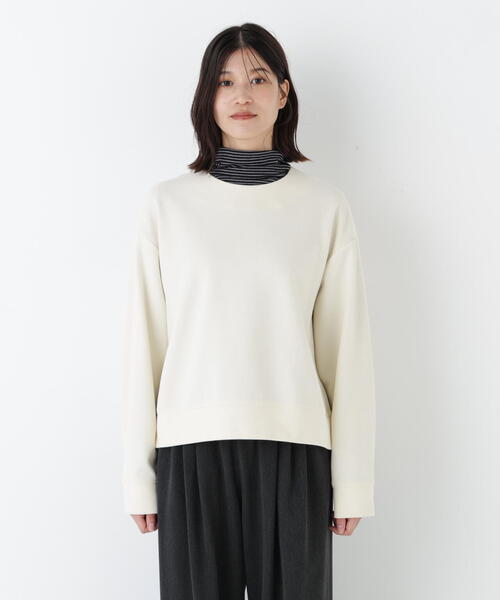 human woman（ヒューマンウーマン）の「◆【ウォッシャブル】ニードルパンチプルオーバー（Tシャツ/カットソー・レディース・ホワイト系その他/ネイビー・MEDIUM）」の8枚目の写真