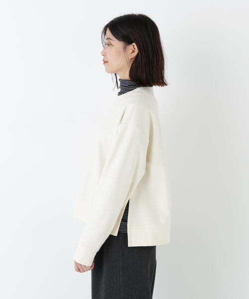 human woman（ヒューマンウーマン）の「◆【ウォッシャブル】ニードルパンチプルオーバー（Tシャツ/カットソー・レディース・ホワイト系その他/ネイビー・MEDIUM）」の9枚目の写真