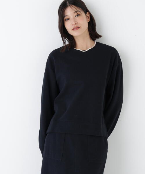human woman（ヒューマンウーマン）の「◆【ウォッシャブル】ニードルパンチプルオーバー（Tシャツ/カットソー・レディース・ホワイト系その他/ネイビー・MEDIUM）」の5枚目の写真