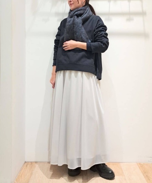 human woman（ヒューマンウーマン）の「◆【ウォッシャブル】ニードルパンチプルオーバー（Tシャツ/カットソー・レディース・ホワイト系その他/ネイビー・MEDIUM）」の19枚目の写真