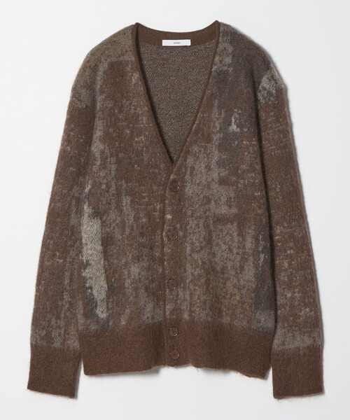 ASTRAET（アストラット）の「＜ASTRAET ＞ミックスジャガード Vネックカーディガン（カーディガン/ボレロ・レディース・ブラック/ブラウン系・FREE）」の2枚目の写真