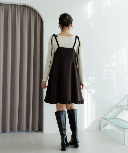 flower（フラワー）の「スウィートミニワンピース（ワンピース・レディース・グレー/ブラウン・FREE）」の6枚目の写真