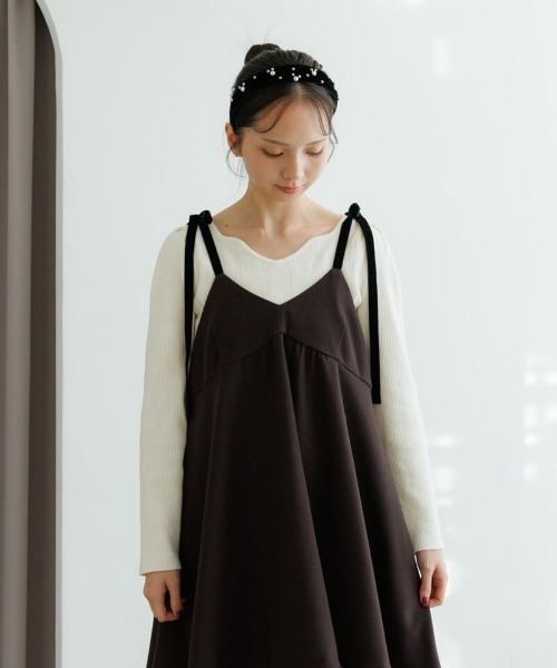 flower（フラワー）の「スウィートミニワンピース（ワンピース・レディース・グレー/ブラウン・FREE）」の7枚目の写真