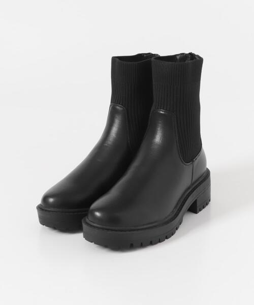 URBAN RESEARCH DOORS(アーバンリサーチドアーズ)の「ニットドッキングブーツ(ブーツ・レディース・ベージュ/ブラック・38/36/37)」の10枚目の写真