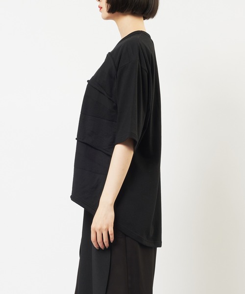 gomme（ゴム）の「バックタックパネルＴ（Tシャツ/カットソー・レディース・ホワイト/ブラック/チャコールグレー・MEDIUM）」の17枚目の写真