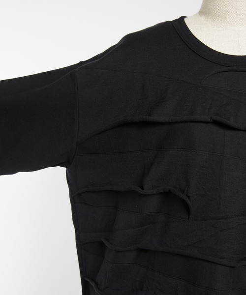 gomme（ゴム）の「バックタックパネルＴ（Tシャツ/カットソー・レディース・ホワイト/ブラック/チャコールグレー・MEDIUM）」の14枚目の写真