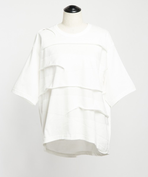 gomme（ゴム）の「バックタックパネルＴ（Tシャツ/カットソー・レディース・ホワイト/ブラック/チャコールグレー・MEDIUM）」の16枚目の写真