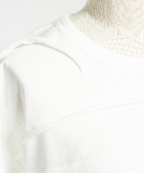 gomme（ゴム）の「バックタックパネルＴ（Tシャツ/カットソー・レディース・ホワイト/ブラック/チャコールグレー・MEDIUM）」の6枚目の写真