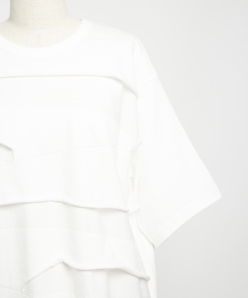 gomme（ゴム）の「バックタックパネルＴ（Tシャツ/カットソー・レディース・ホワイト/ブラック/チャコールグレー・MEDIUM）」の7枚目の写真