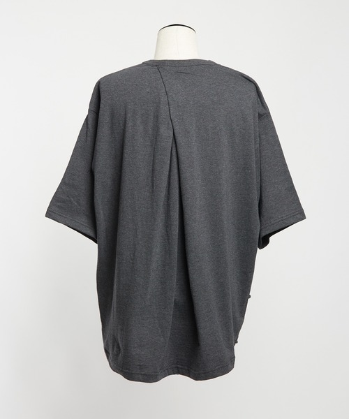 gomme（ゴム）の「バックタックパネルＴ（Tシャツ/カットソー・レディース・ホワイト/ブラック/チャコールグレー・MEDIUM）」の9枚目の写真