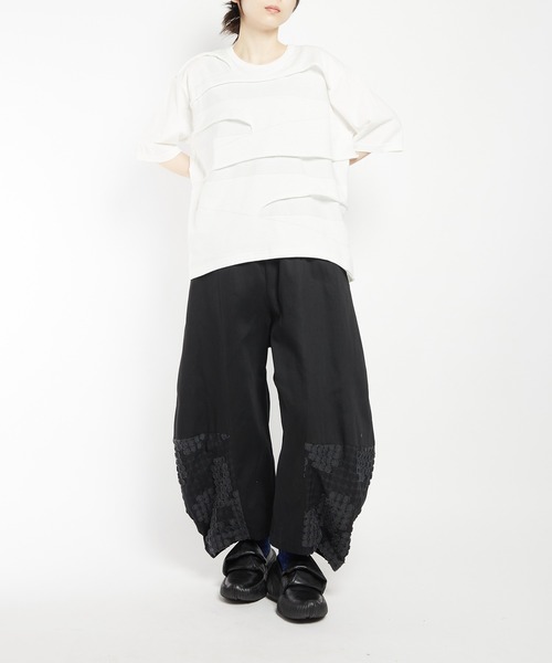 gomme（ゴム）の「バックタックパネルＴ（Tシャツ/カットソー・レディース・ホワイト/ブラック/チャコールグレー・MEDIUM）」の21枚目の写真