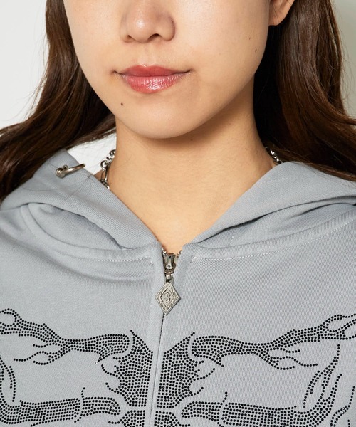 ポポロ　　サプライヤーパーカー セール】SUPPLIER/サプライヤー Fire Skeleton Rhinestone Zip Hoodie