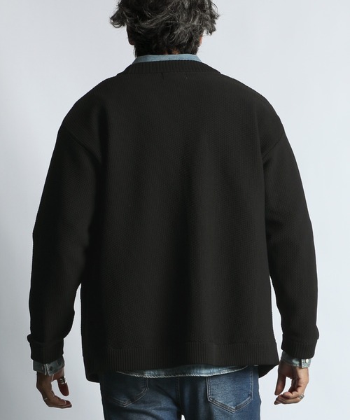 The DUFFER of ST.GEORGE(ザダファーオブセントジョージ)の「WASHABLE WAFFLE KNIT CARDIGAN:自宅で洗える ウォッシャブル ワッフルニット カーディガン(カーディガン/ボレロ・メンズ・ネイビー/アッシュグレー/ブラック・MEDIUM/LARGE/X-LARGE)」の9枚目の写真