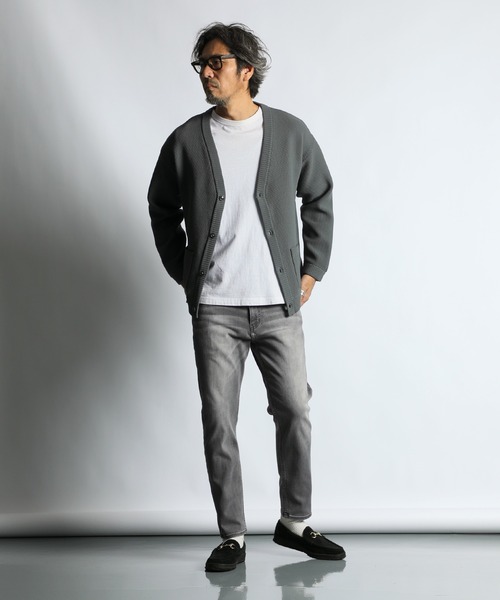 The DUFFER of ST.GEORGE(ザダファーオブセントジョージ)の「WASHABLE WAFFLE KNIT CARDIGAN:自宅で洗える ウォッシャブル ワッフルニット カーディガン(カーディガン/ボレロ・メンズ・ネイビー/アッシュグレー/ブラック・MEDIUM/LARGE/X-LARGE)」の17枚目の写真