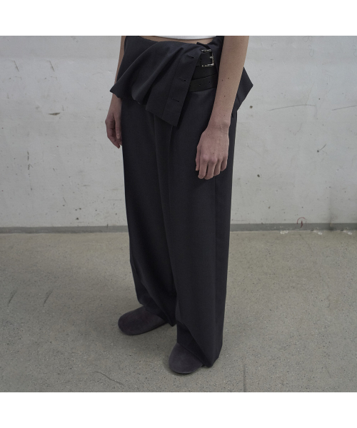 LCDC TM(エルシーディーシーティーエム)の「FOLDOVER VOLUME TROUSERS (GREY)(スラックス・レディース・チャコールグレー・SMALL/MEDIUM)」の4枚目の写真
