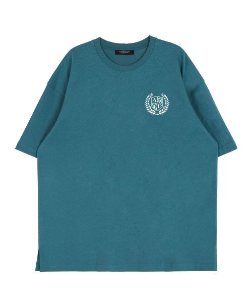 ASTRAL PROJECTION(アストラルプロジェクション)の「エイピシールドエンブレムラウンドネック15番手コットン半袖Tシャツ_ブルーグリーン(Tシャツ/カットソー・レディース・その他・LARGE/X-LARGE)」の2枚目の写真