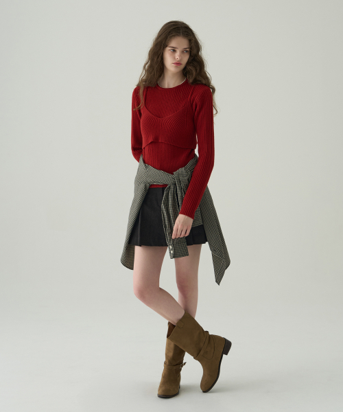 DRAWFIT WOMEN（ドローフィットウーマン）の「ノーティッドレイヤードビスチェニット[BROWN]（ニット/セーター・レディース・その他・SMALL/MEDIUM）」の12枚目の写真