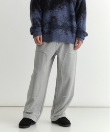 Right-on | ダブルニースウェットパンツ (パネル切替 / ゴムウエスト / ワイドレッグ)(その他パンツ)