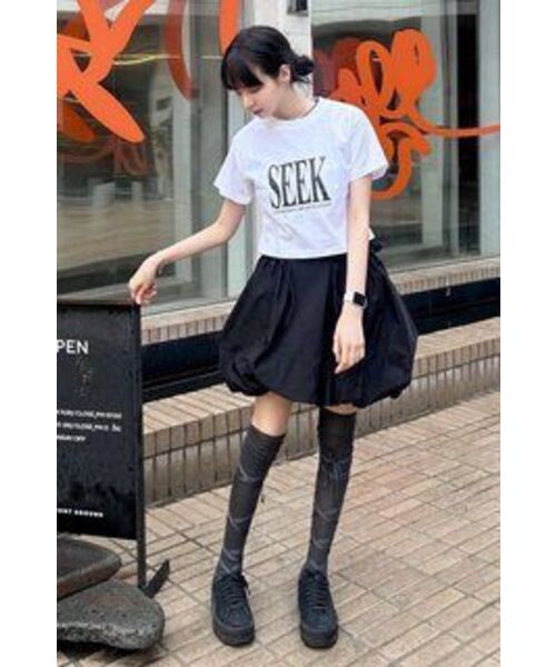 CHAMBROS（チャンブロス）の「ウィメンズシックプリンティングクロップ半袖Tシャツ[ブラック]（Tシャツ/カットソー・レディース・その他・FREE）」の7枚目の写真