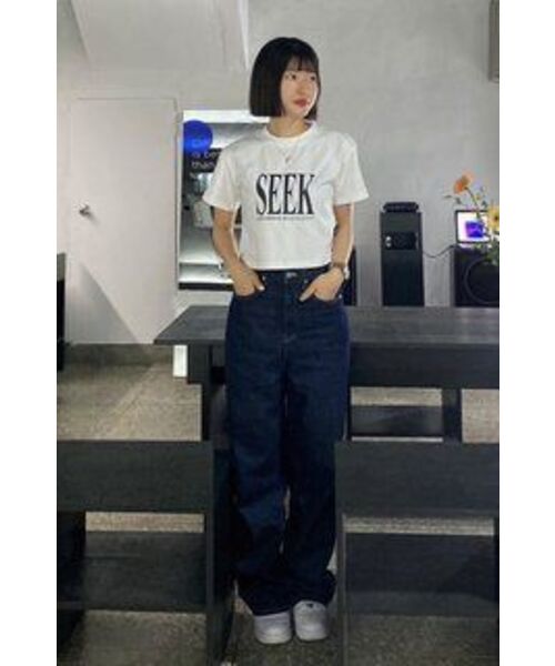 CHAMBROS（チャンブロス）の「ウィメンズシックプリンティングクロップ半袖Tシャツ[ブラック]（Tシャツ/カットソー・レディース・その他・FREE）」の11枚目の写真