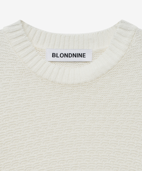 BLOND9(ブロンドナイン)の「ソフトクロップラウンド半袖ニット_アイボリー(ニット/セーター・レディース・その他・SMALL/MEDIUM)」の2枚目の写真