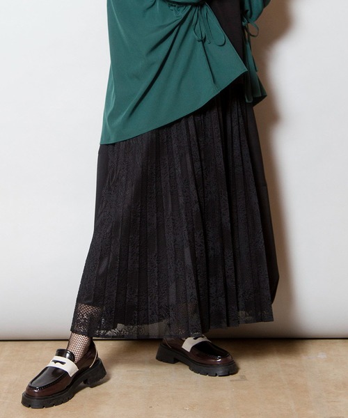 セール】レースプリーツ切替スカート（スカート）｜OSMOSIS