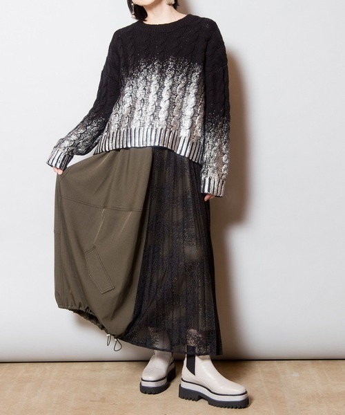 セール】レースプリーツ切替スカート（スカート）｜OSMOSIS