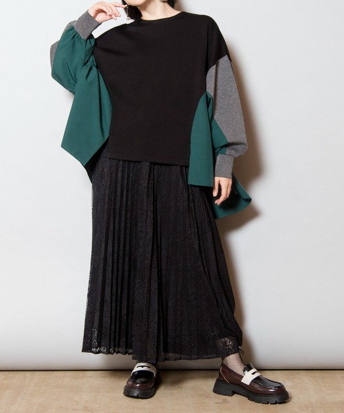セール】レースプリーツ切替スカート（スカート）｜OSMOSIS