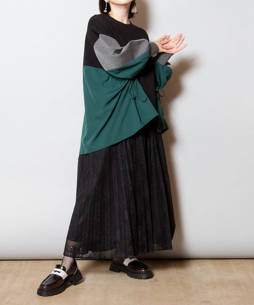 セール】レースプリーツ切替スカート（スカート）｜OSMOSIS